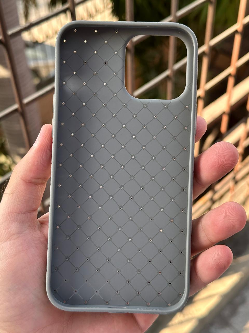 iPhone "13 Pro Max" Woven "Leather Feel" Case - Gray Secondary image