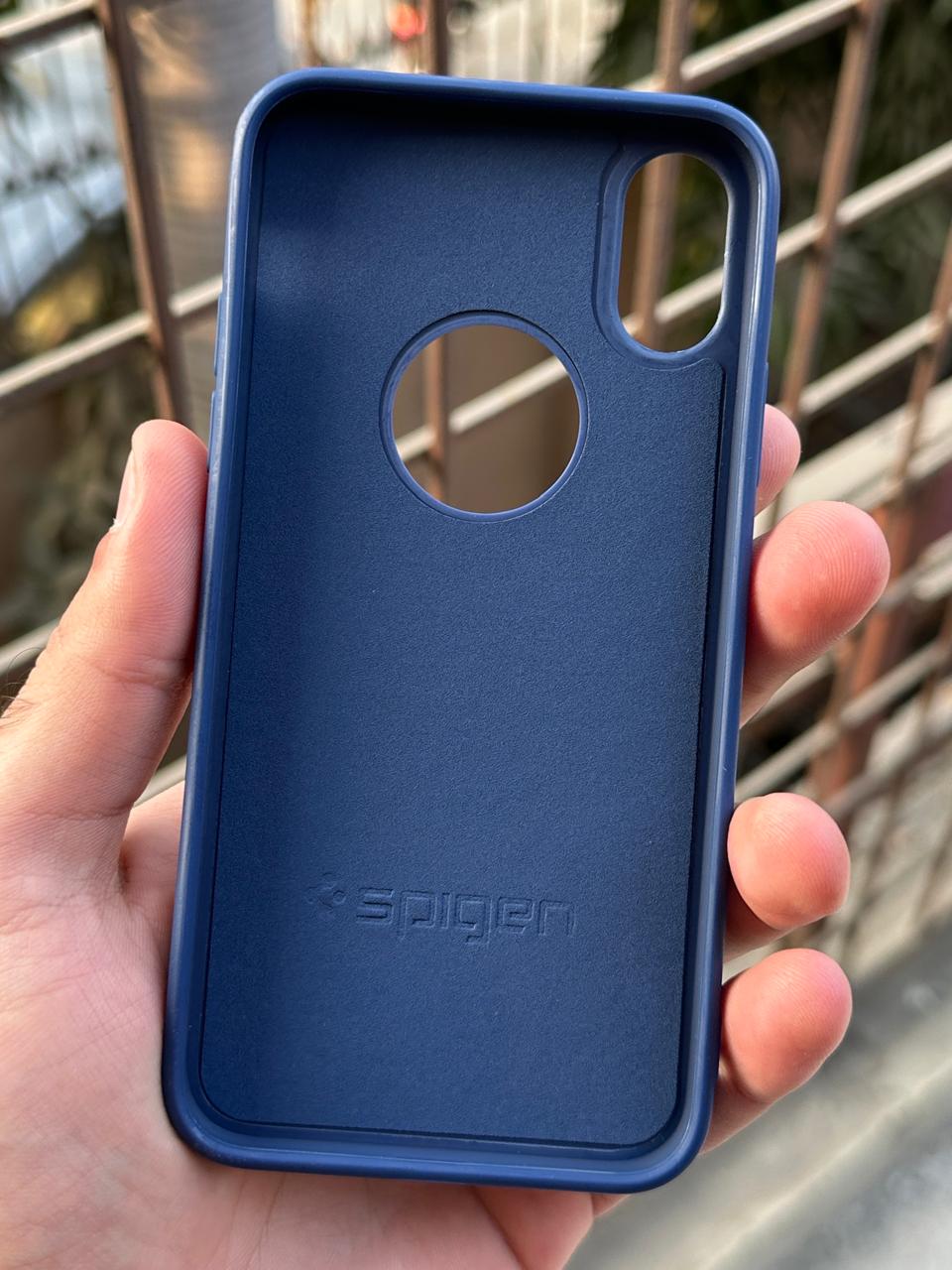 iPhone "X/XS" Spigen Premium Lining Stitched Case - Blue