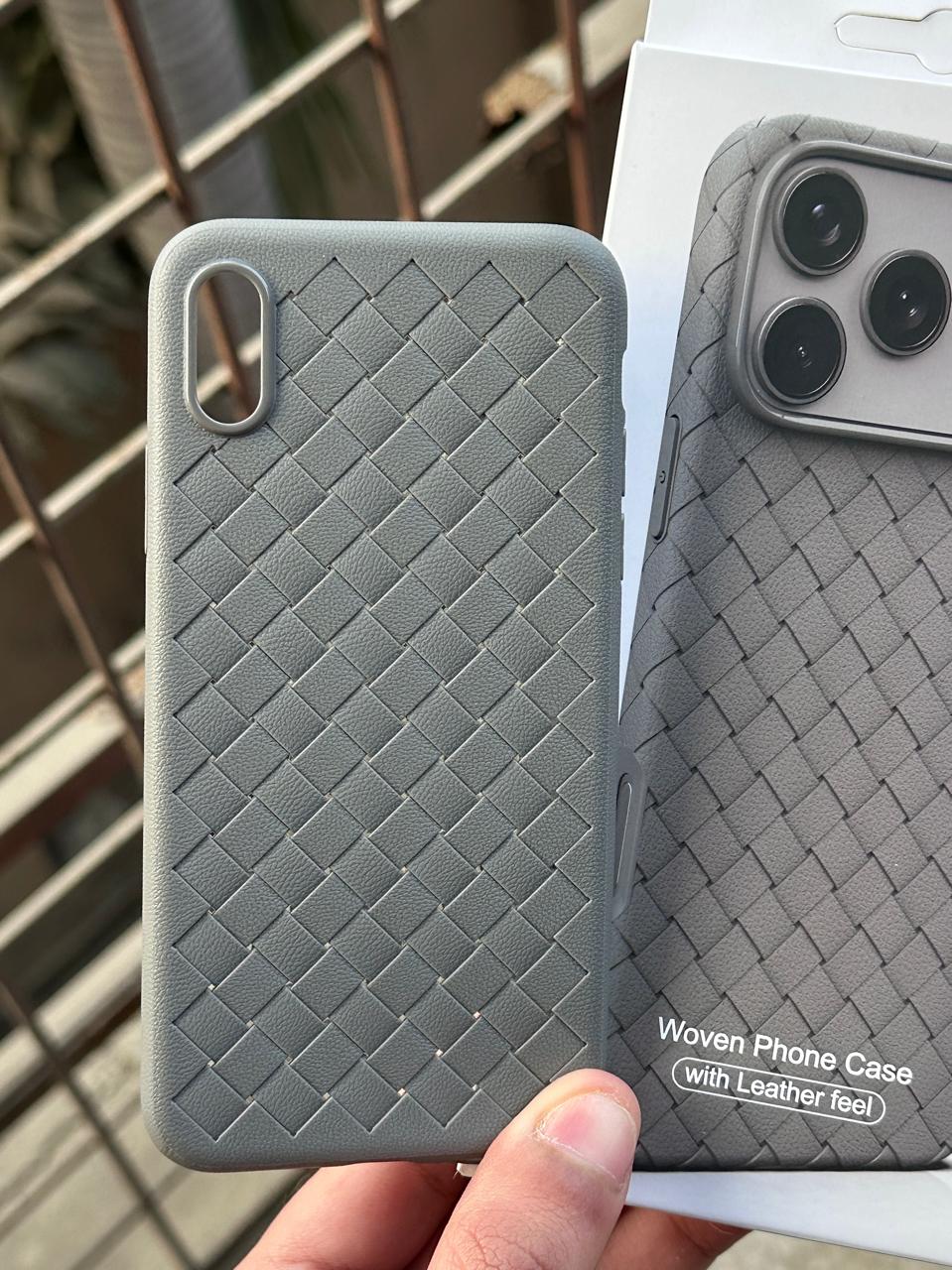 iPhone "X/XS" Woven "Leather Feel" Case - Gray
