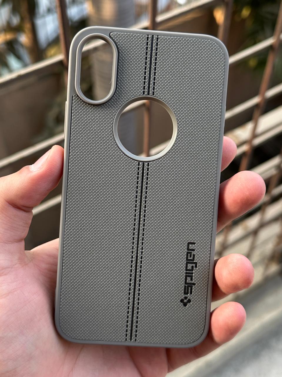 iPhone "X/XS" Spigen Premium Lining Stitched Case - Gray