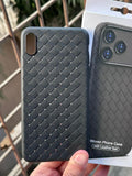 iPhone "XS Max" Woven "Leather Feel" Case - Black