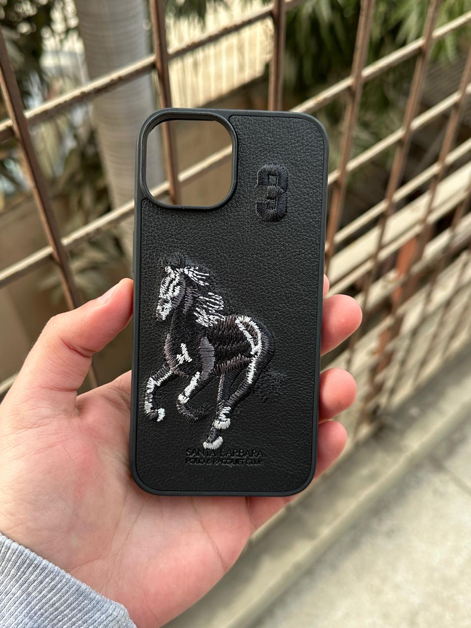 iPhone "15" Premium Polo Embroidered Case - Black