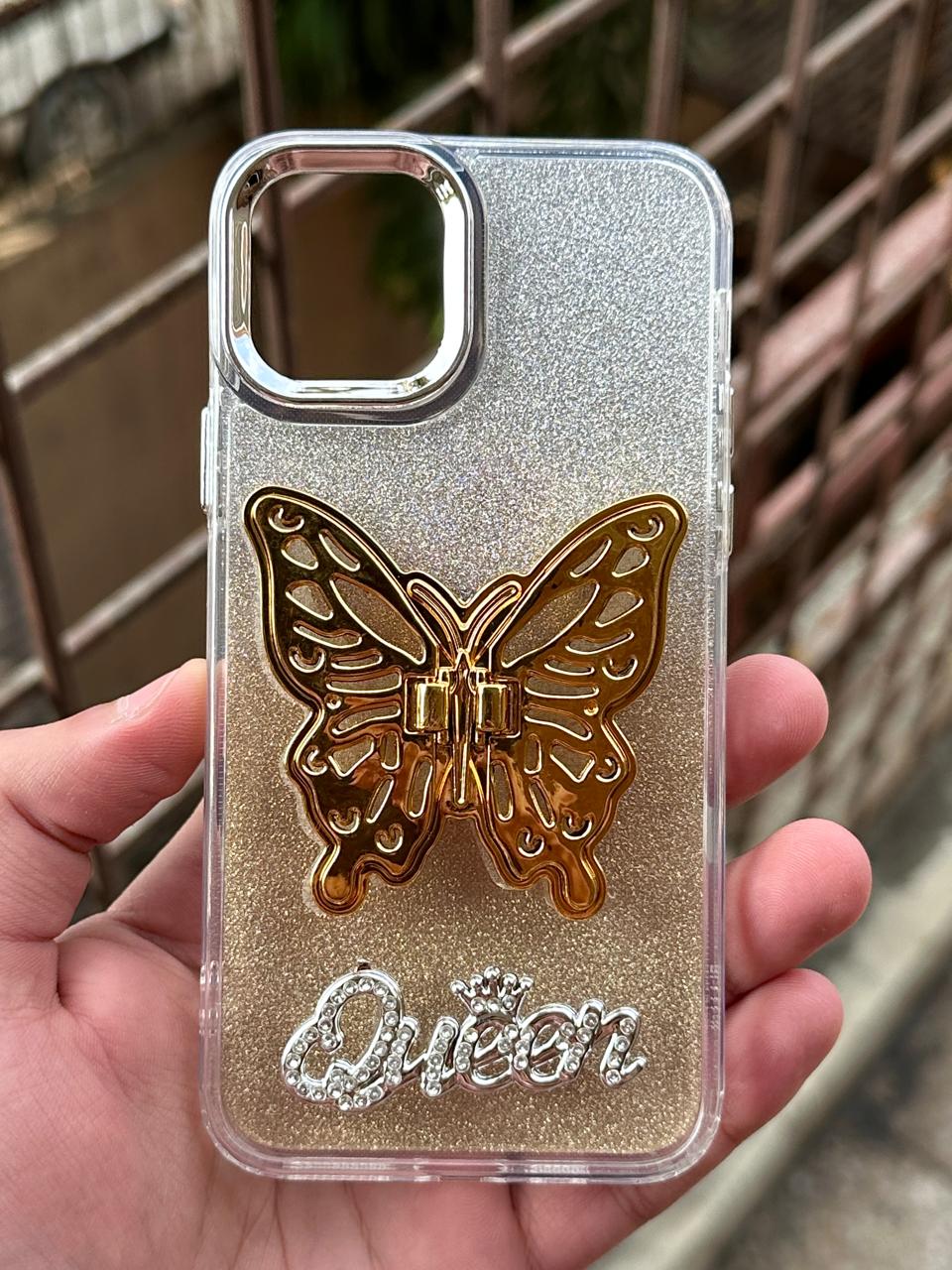 iPhone "11 Pro" Queen Butterfly Glitter Case - Gold Main image