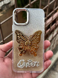 iPhone "11" Queen Butterfly Glitter Case - Gold