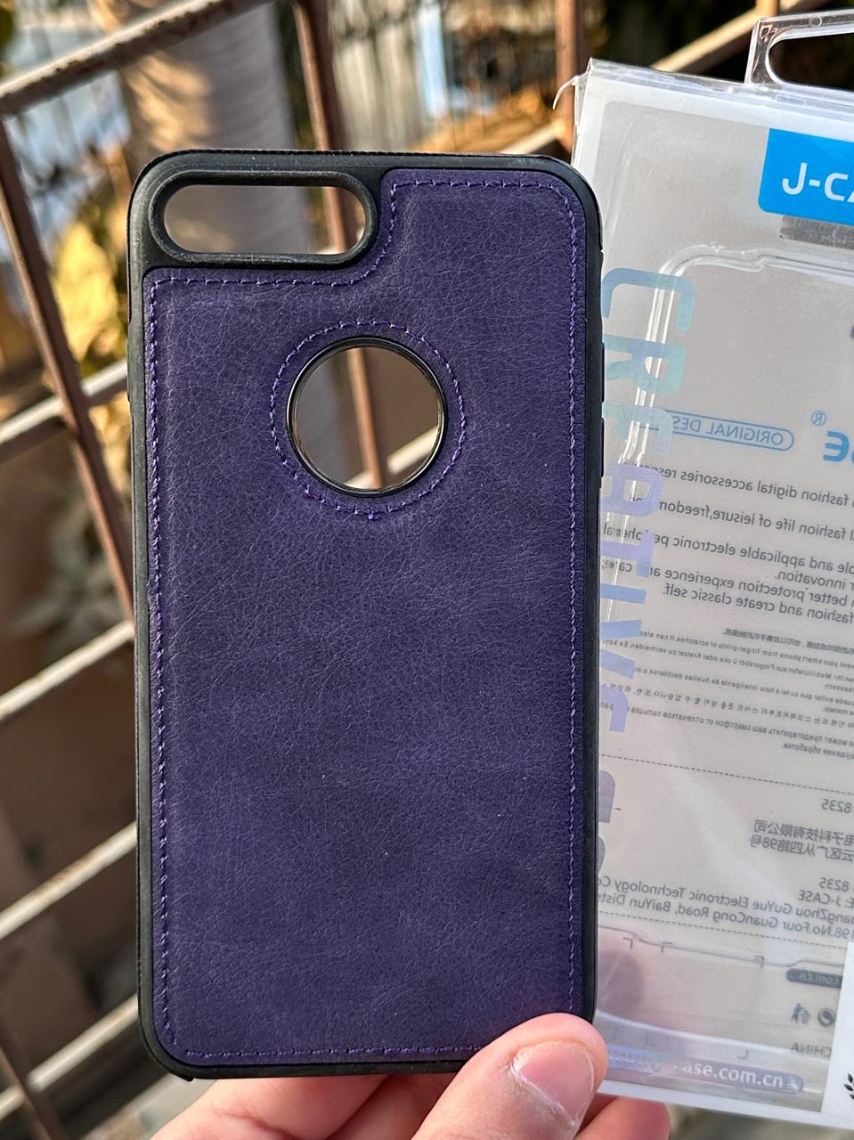 iPhone "7/8 Plus" Premium J-CASE Leather Case - Purple