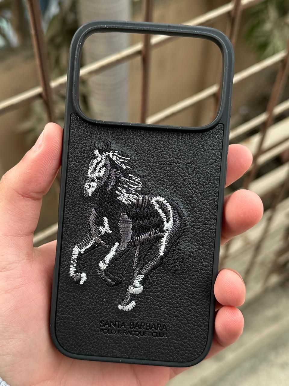 iPhone "17 Pro" Premium Polo Embroidered Case - Black