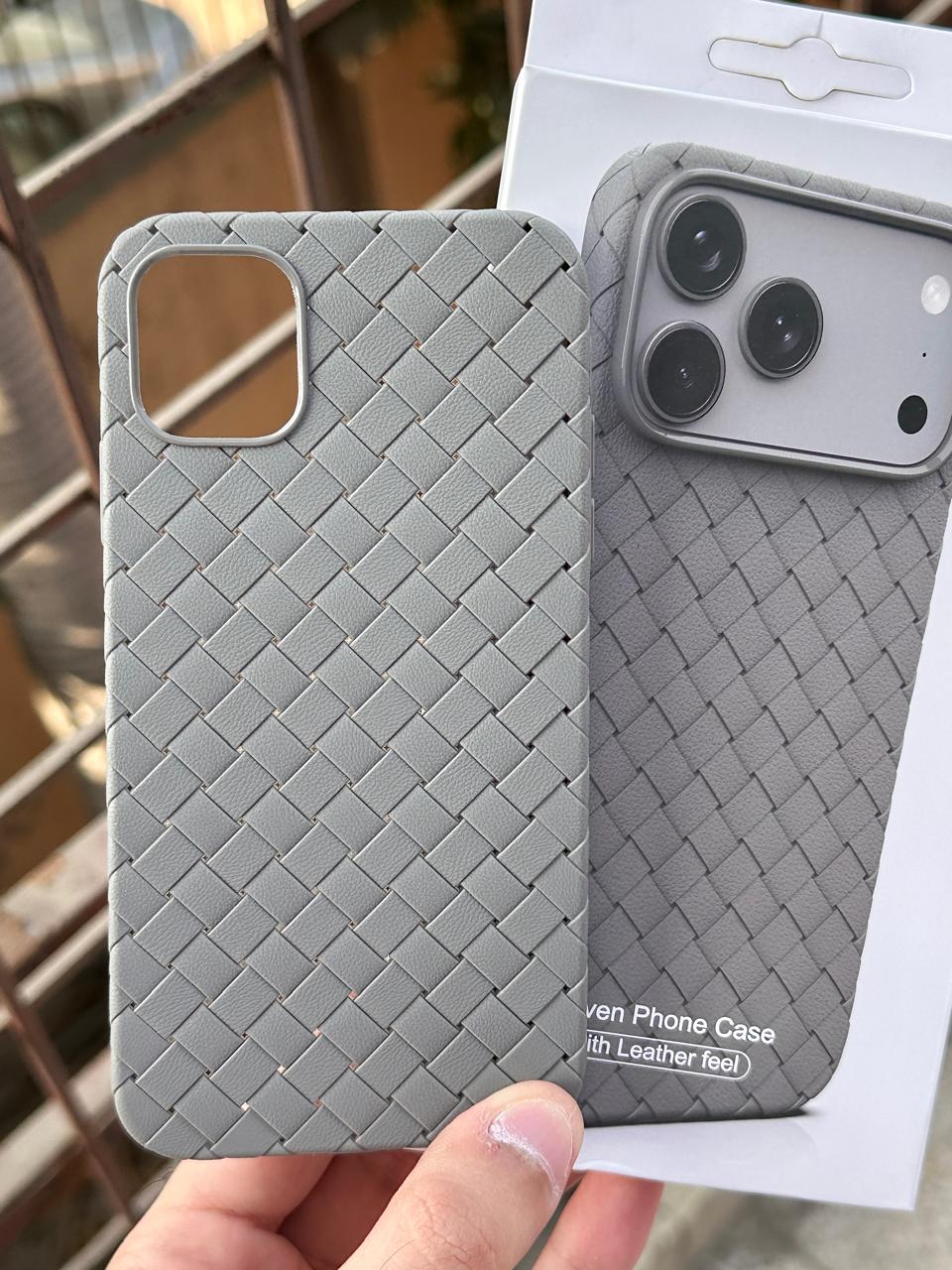 iPhone "11" Woven "Leather Feel" Case - Gray