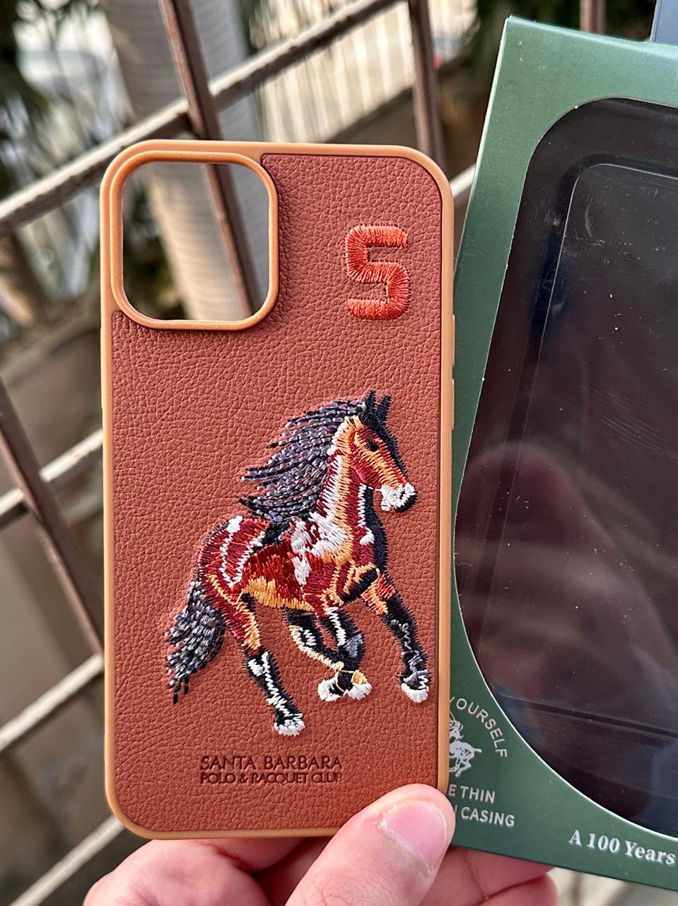 iPhone "12/12 Pro" Premium Polo Embroidered Case - Brown Main image