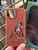 iPhone "12/12 Pro" Premium Polo Embroidered Case - Brown