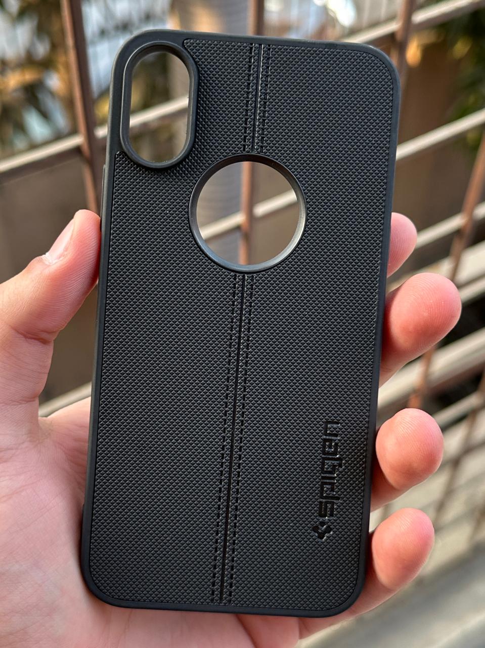 iPhone "XS Max" Spigen Premium Lining Stitched Case - Black