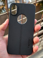 iPhone "XS Max" Spigen Premium Lining Stitched Case - Black