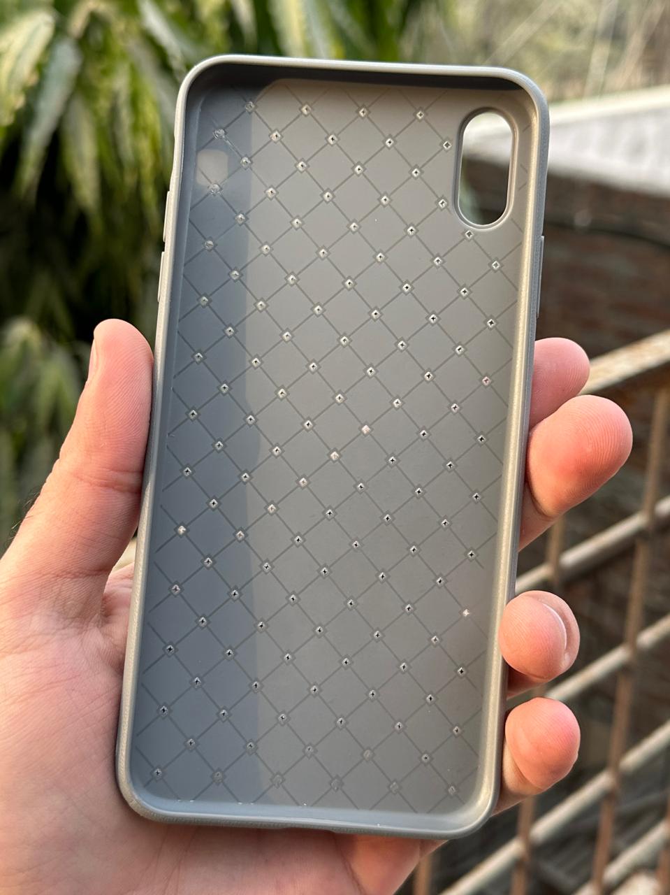 iPhone "XS Max" Woven "Leather Feel" Case - Gray