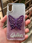 iPhone "X/XS" Queen Butterfly Glitter Case - Purple