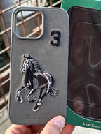 iPhone "16 Pro Max" Premium Polo Embroidered Case - Dark Gray