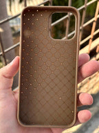 iPhone "13 Pro Max" Woven "Leather Feel" Case - Brown