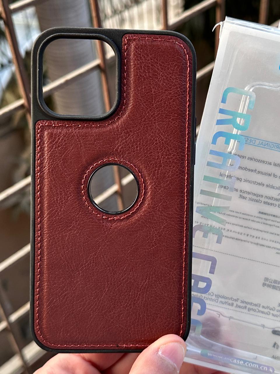 iPhone "13 Pro Max" Premium J-CASE Leather Case - Brown