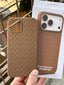 iPhone "12/12 Pro" Woven "Leather Feel" Case - Brown