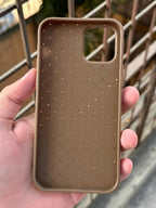 iPhone "12/12 Pro" Woven "Leather Feel" Case - Brown