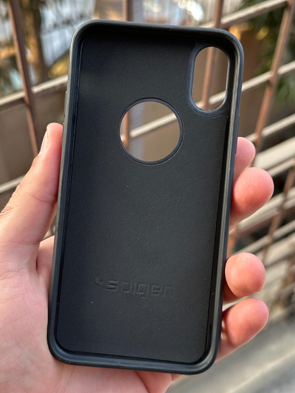 iPhone "X/XS" Spigen Premium Lining Stitched Case - Black Secondary image