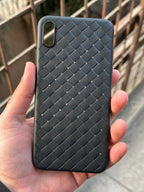 iPhone "XS Max" Woven "Leather Feel" Case - Black