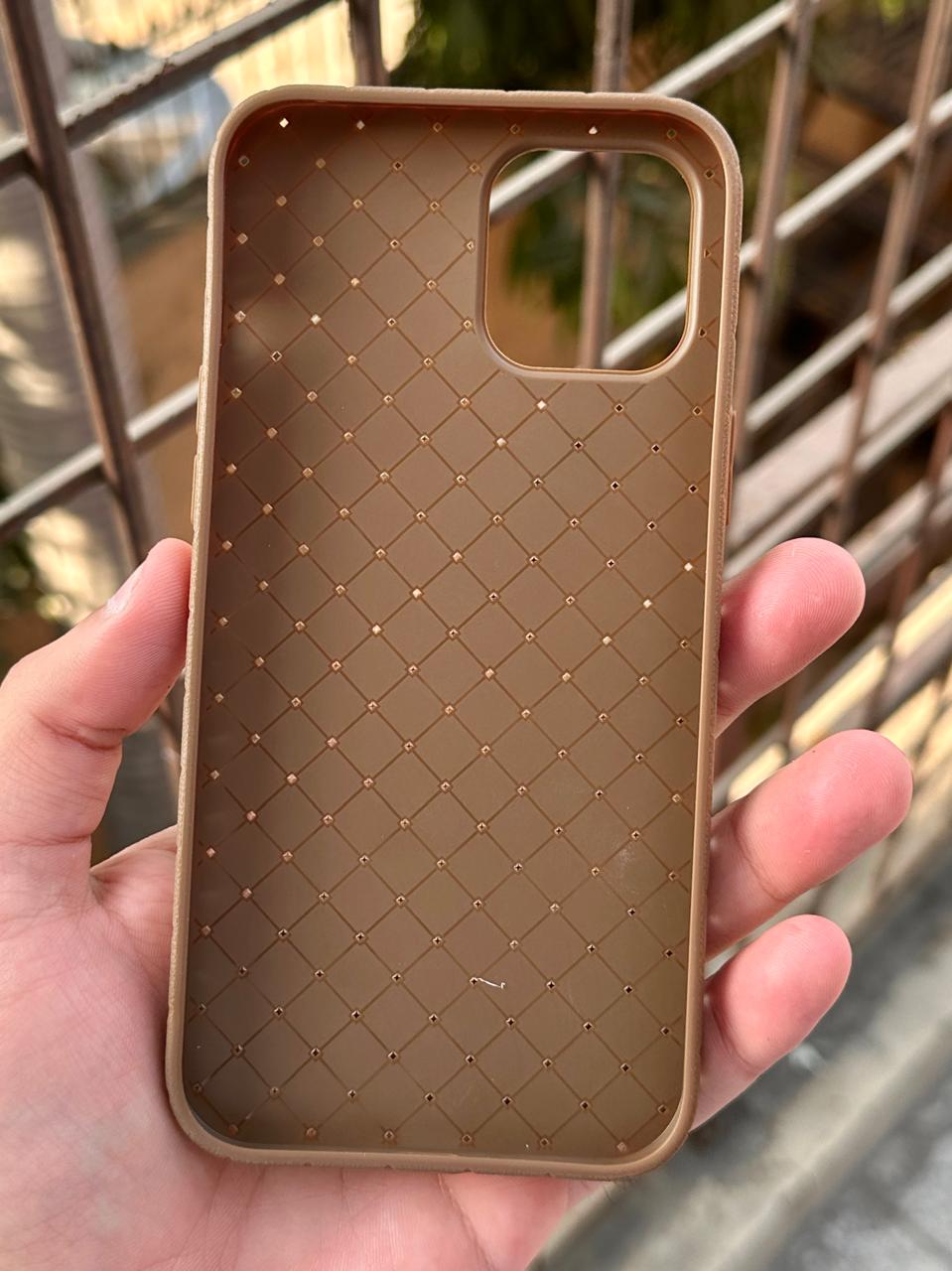 iPhone "12 Pro Max" Woven "Leather Feel" Case - Brown