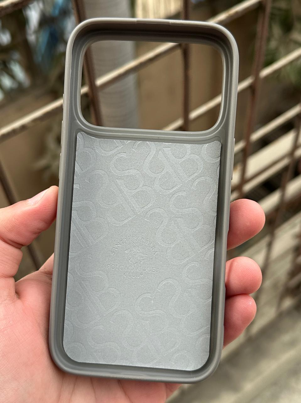 iPhone "17 Pro" Premium Polo Embroidered Case - Dark Gray