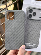 iPhone "12/12 Pro" Woven "Leather Feel" Case - Gray