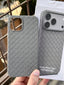 iPhone "12/12 Pro" Woven "Leather Feel" Case - Gray