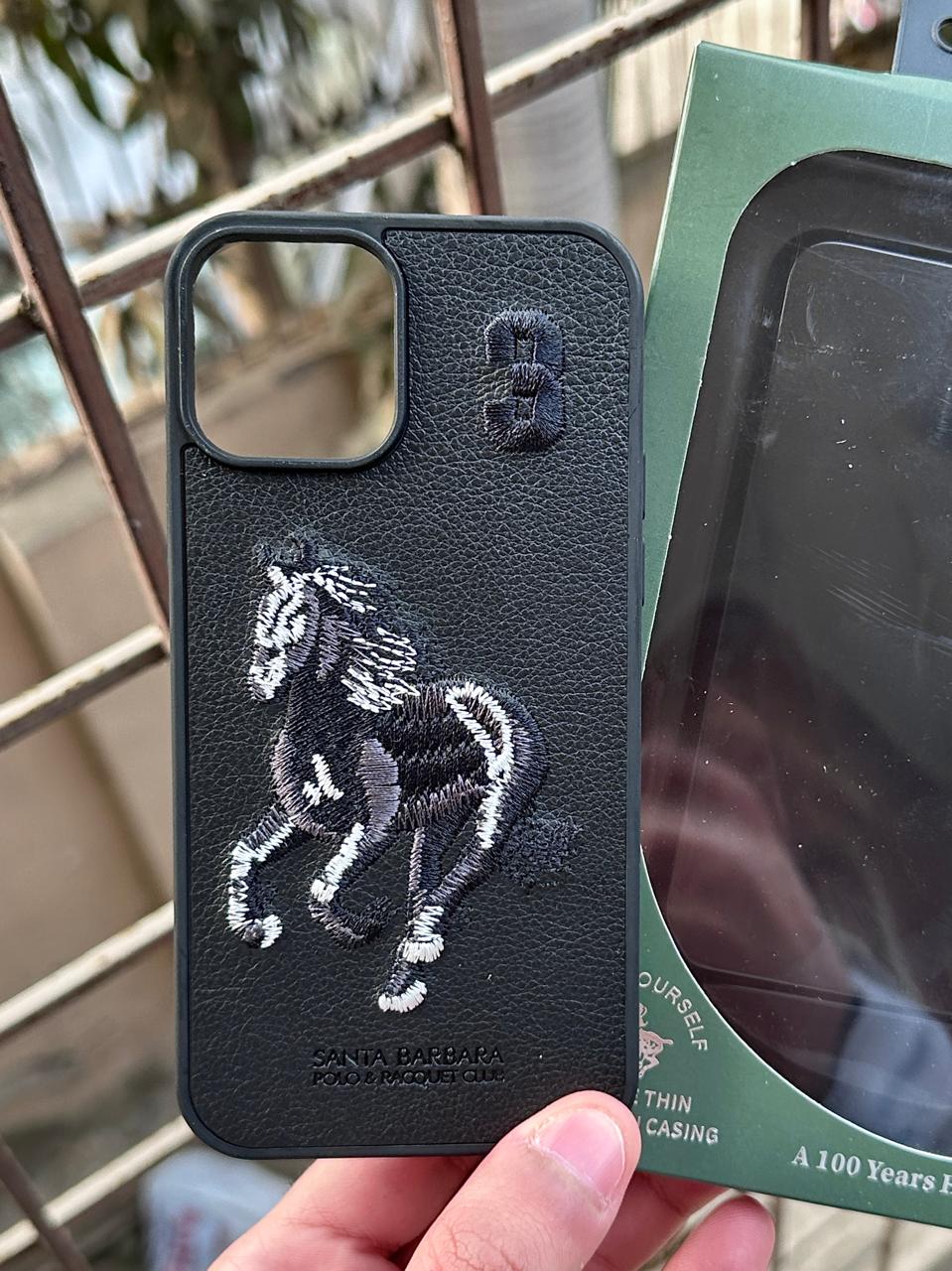 iPhone "12/12 Pro" Premium Polo Embroidered Case - Black Main image