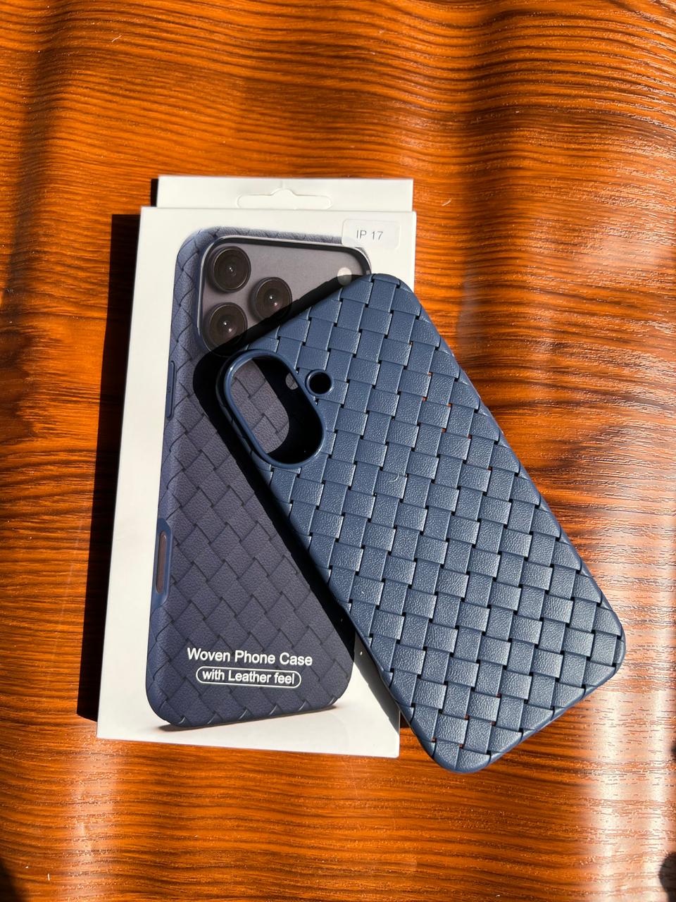 iPhone 17 Woven Case "Leather Feel" Blue