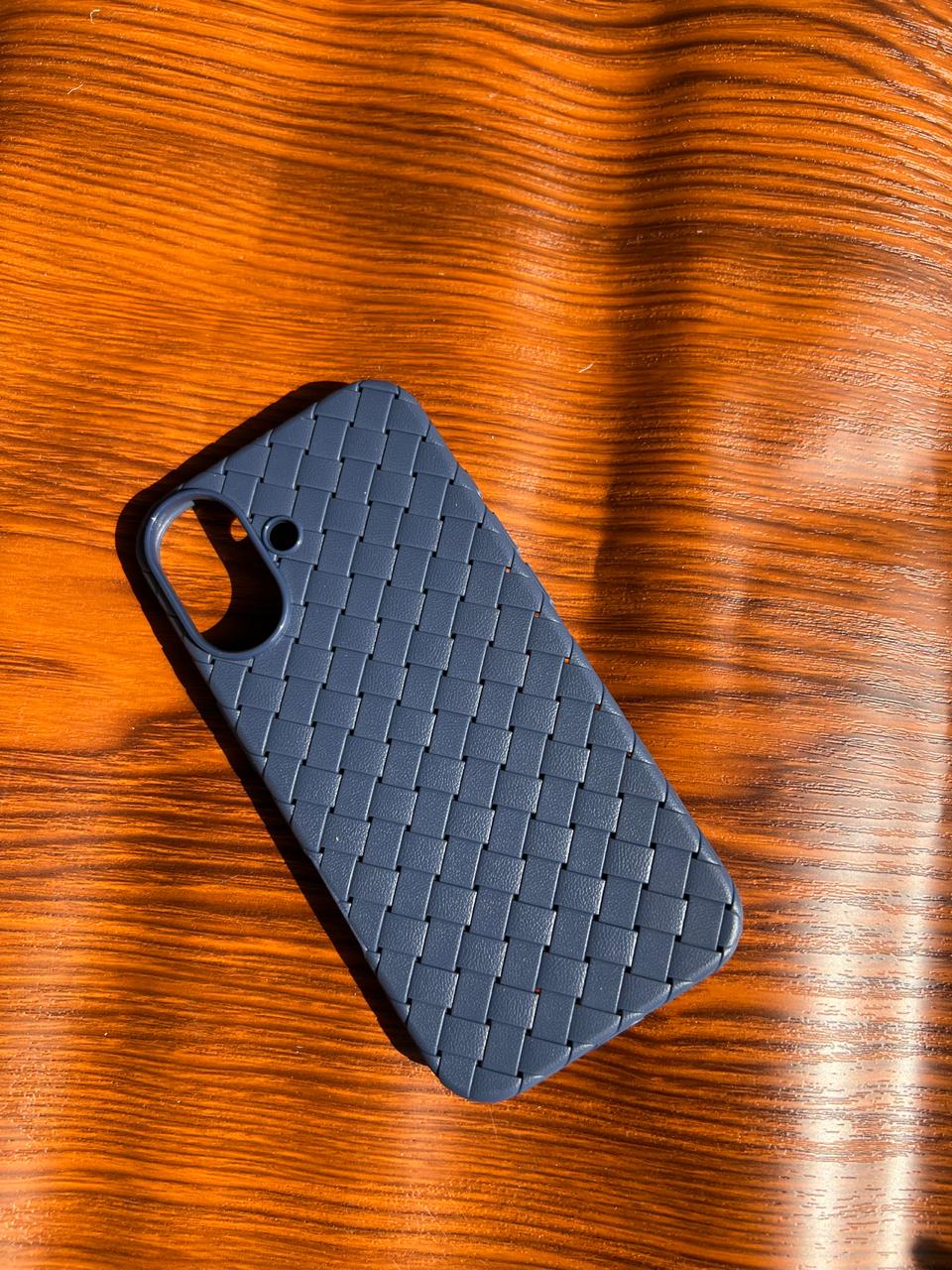 iPhone 17 Woven Case "Leather Feel" Blue