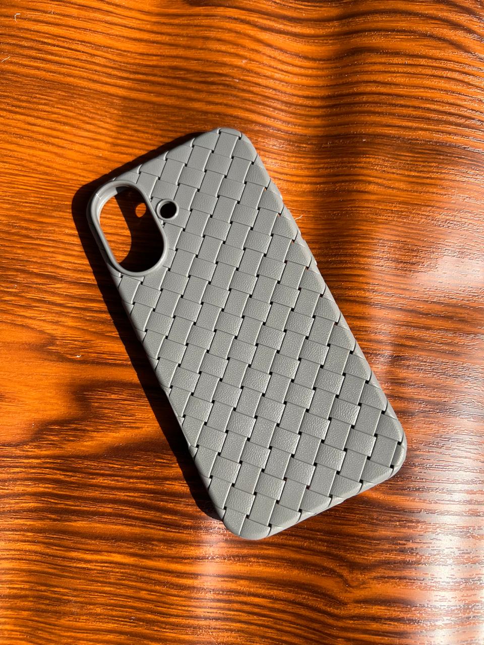 iPhone 17 Woven Case "Leather Feel" Gray