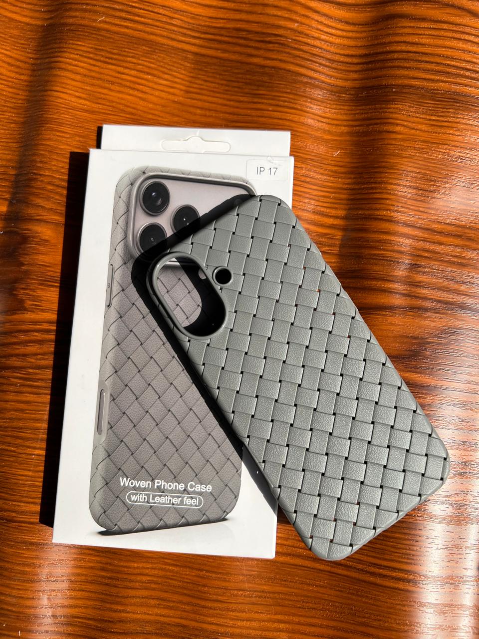 iPhone 17 Woven Case "Leather Feel" Gray