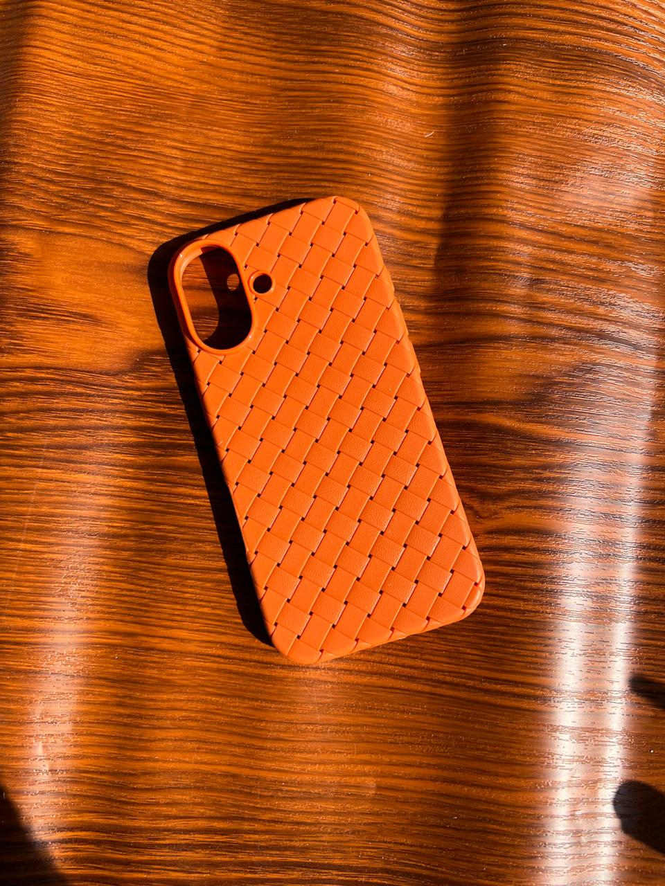 iPhone 17 Woven Case "Leather Feel" Orange