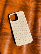 iPhone 16 Pro Max Woven Case "Leather Feel" White