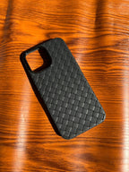 iPhone 16 Pro Max Woven Case "Leather Feel" Black