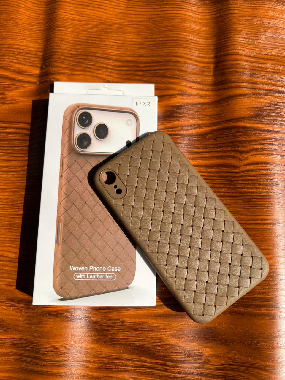 iPhone XR Woven Case "Leather Feel" Brown