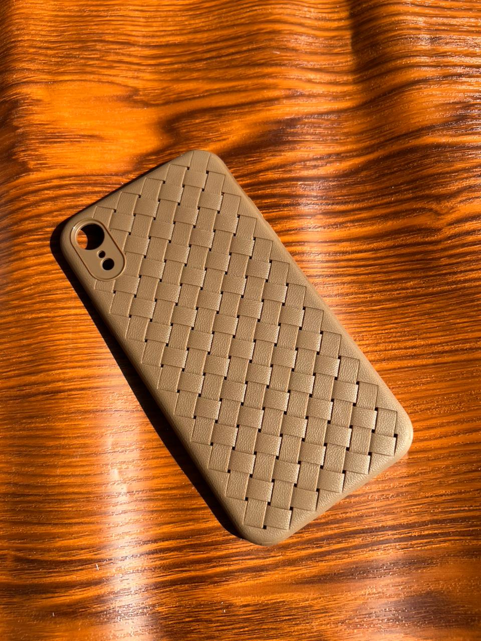 iPhone XR Woven Case "Leather Feel" Brown