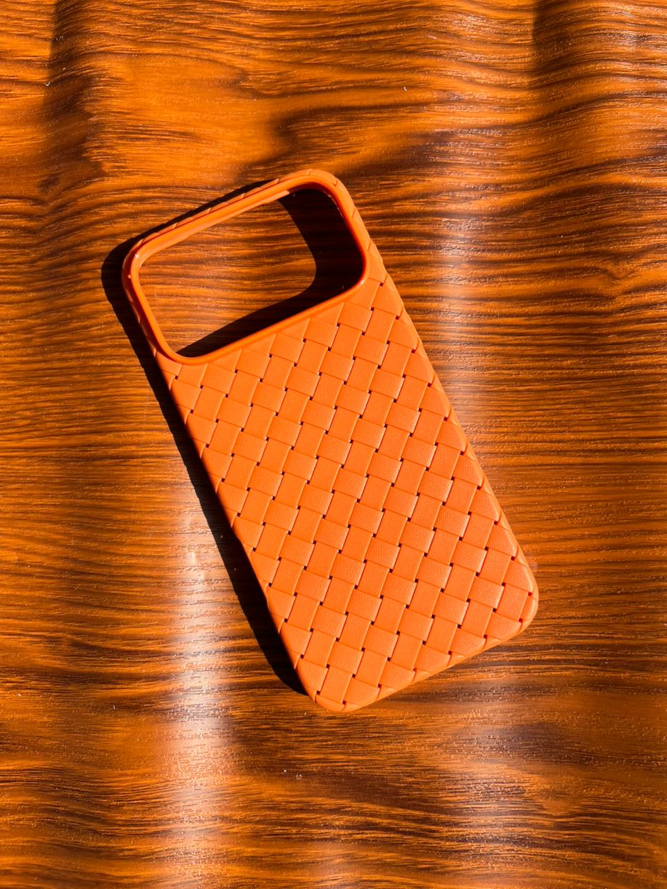 iPhone 17 Pro Max Woven Case "Leather Feel" Orange