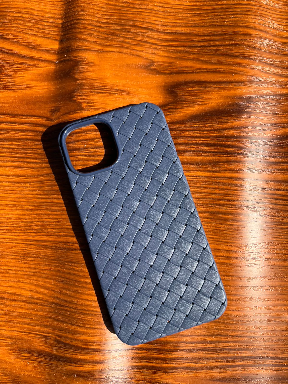 iPhone 15 Woven Case "Leather Feel" Blue