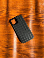iPhone 15 Woven Case "Leather Feel" Black