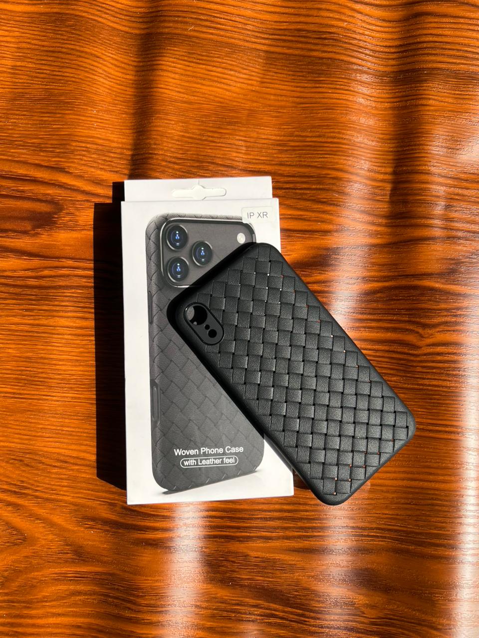 iPhone XR Woven Case "Leather Feel" Black