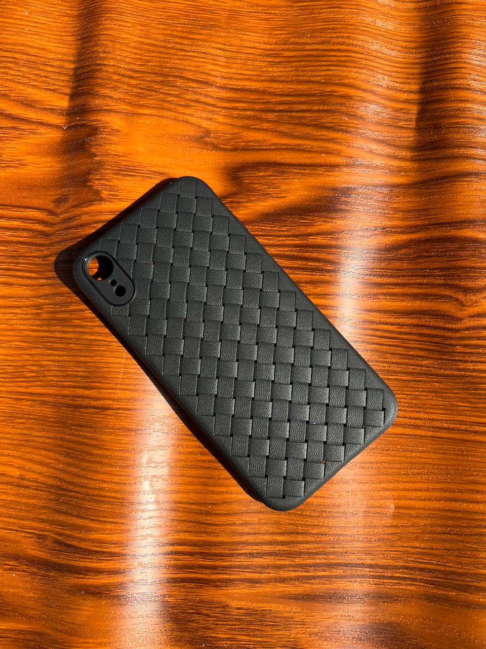 iPhone XR Woven Case "Leather Feel" Black