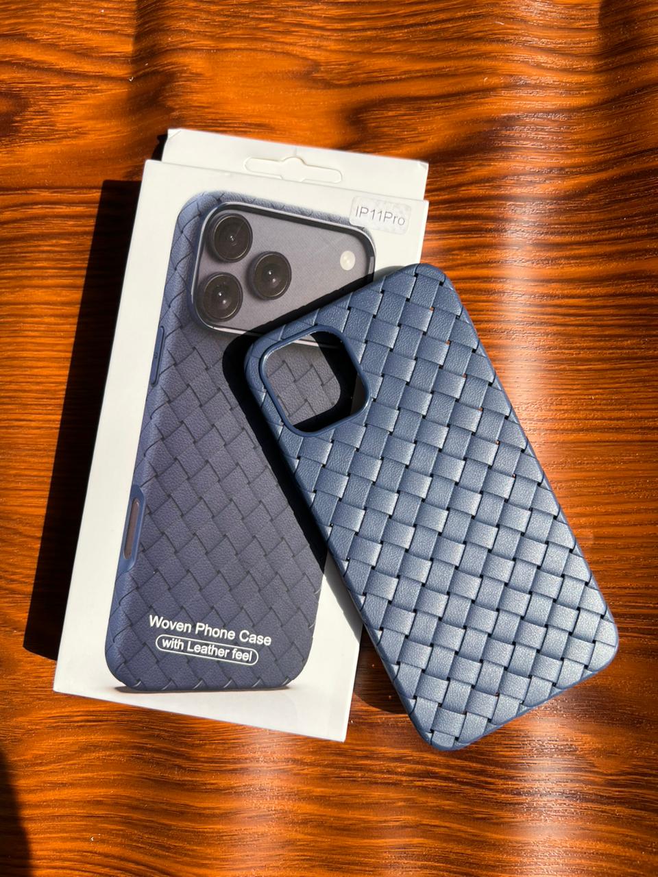 iPhone 11 Pro Woven Case "Leather Feel" Blue
