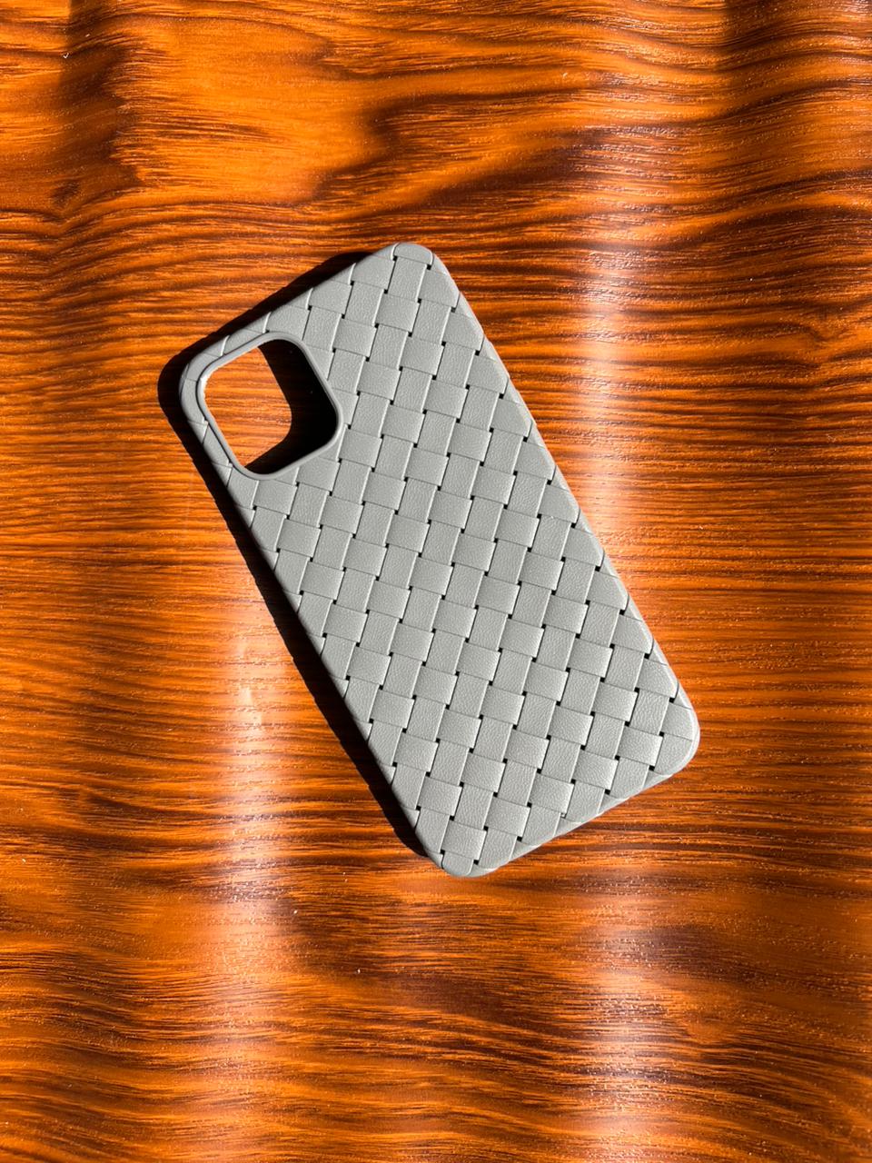 iPhone 11 Pro Woven Case "Leather Feel" Gray