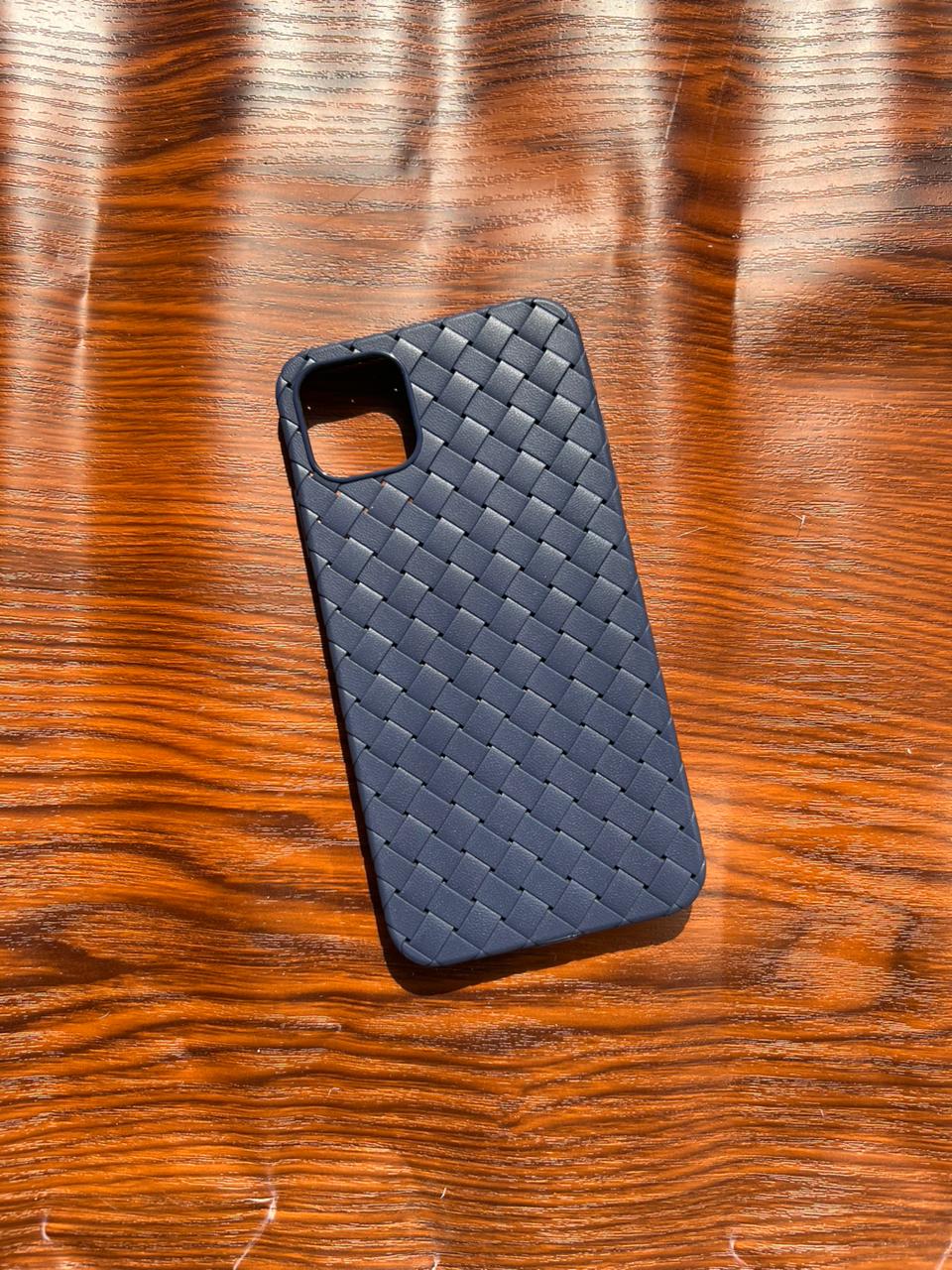 iPhone 11 Pro Max Woven Case "Leather Feel" Blue