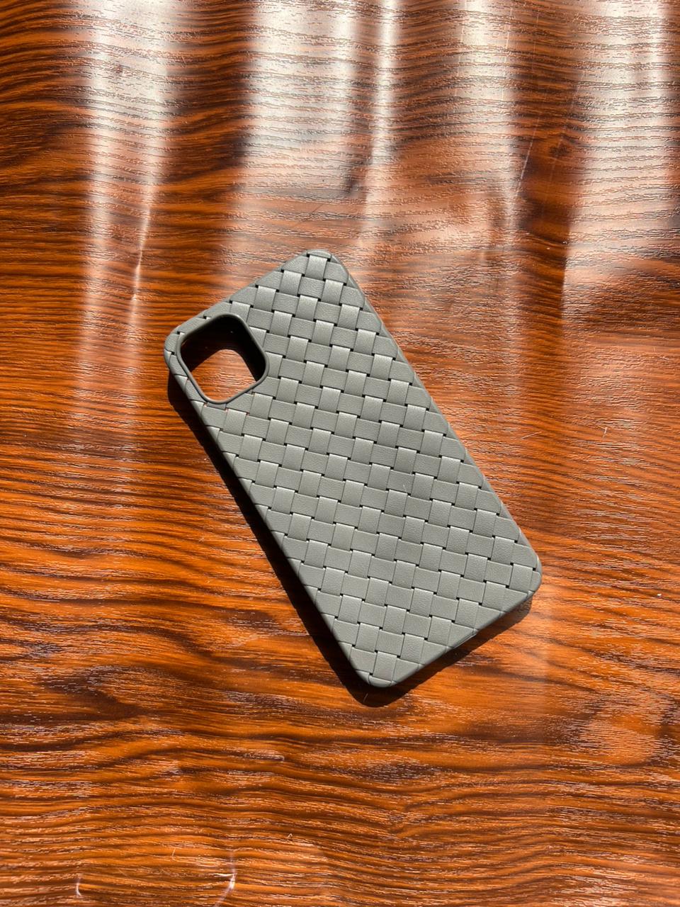 iPhone 11 Pro Max Woven Case "Leather Feel" Gray