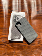 iPhone 11 Pro Max Woven Case "Leather Feel" Gray