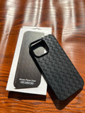 iPhone 14 Pro Max Woven Case "Leather Feel" Black
