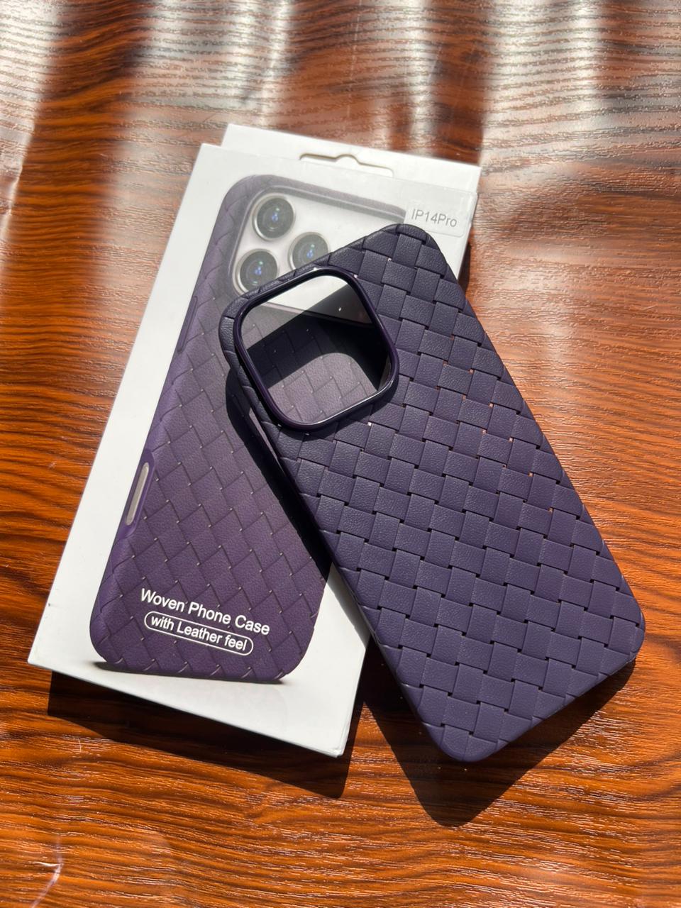 iPhone 14 Pro Woven Case "Leather Feel" Purple